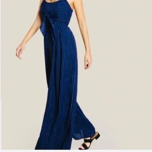 Flying Tomato Blue Striped Jumpsuit